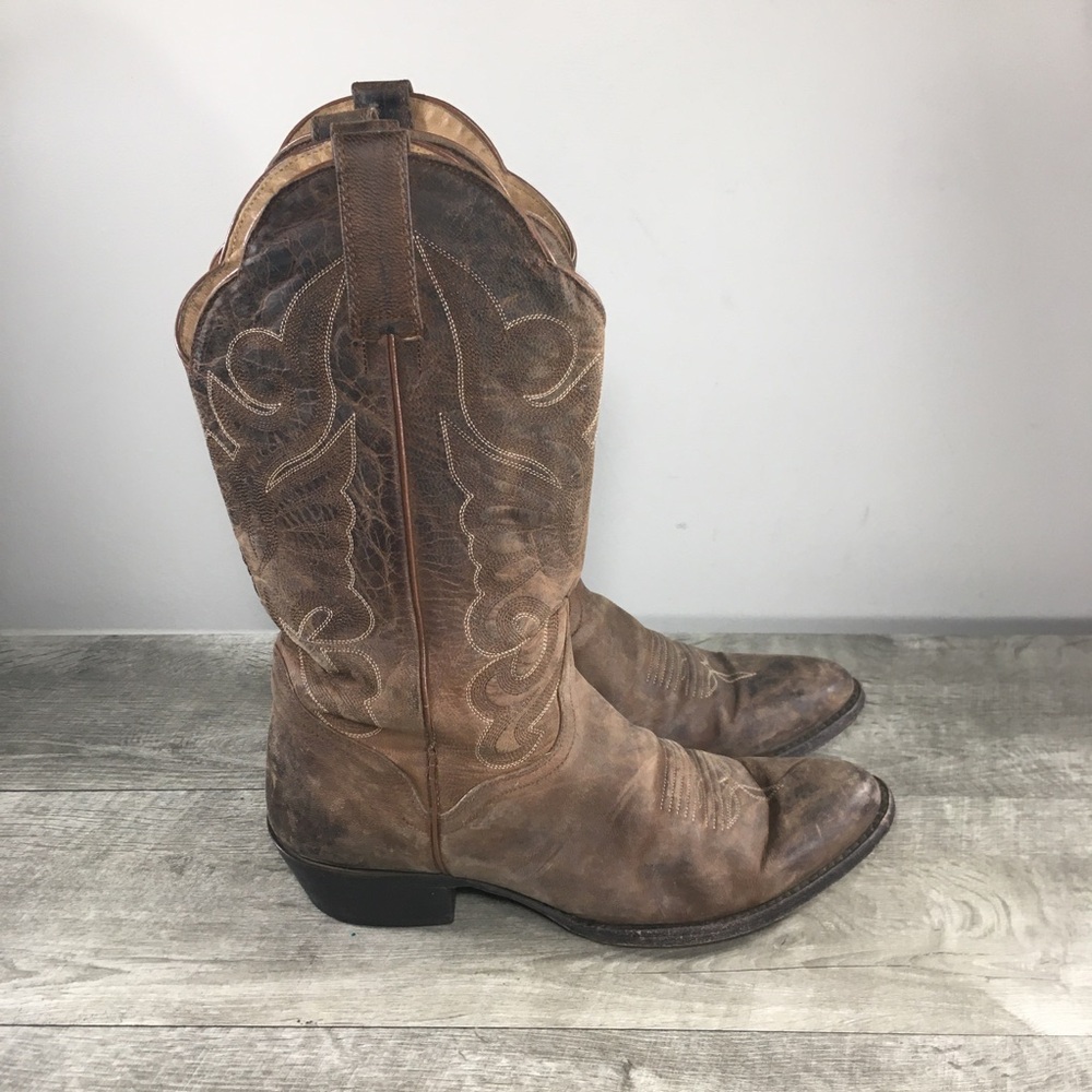 J B DILLON JBW2303 Women’s Gray Leather Snip Toe Cowgirl Western Boots Size 9 B